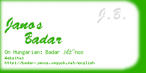 janos badar business card